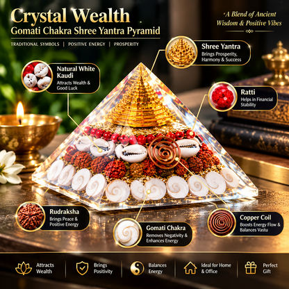 Crystal Wealth Gomati Chakra Shree Yantra Pyramid