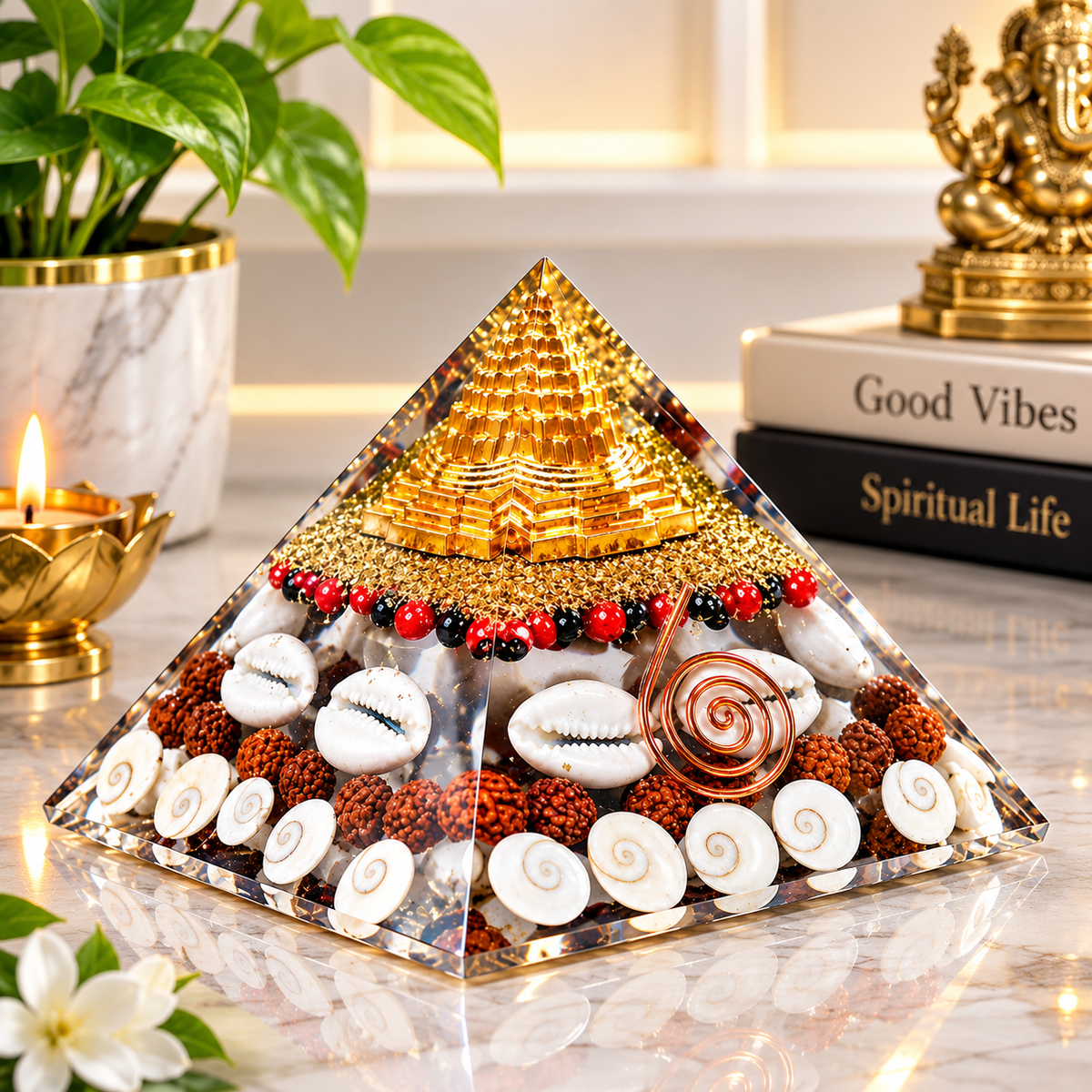 Crystal Wealth Gomati Chakra Shree Yantra Pyramid