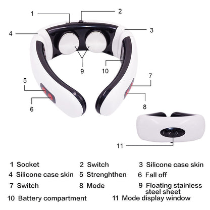 Neck Massager Portable Cordless Equipment Wireless Electric Vibrating
